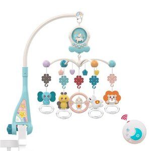 Baby Musical Crib Mobile with Night Lights and Rotation, Rattles, Remote Control